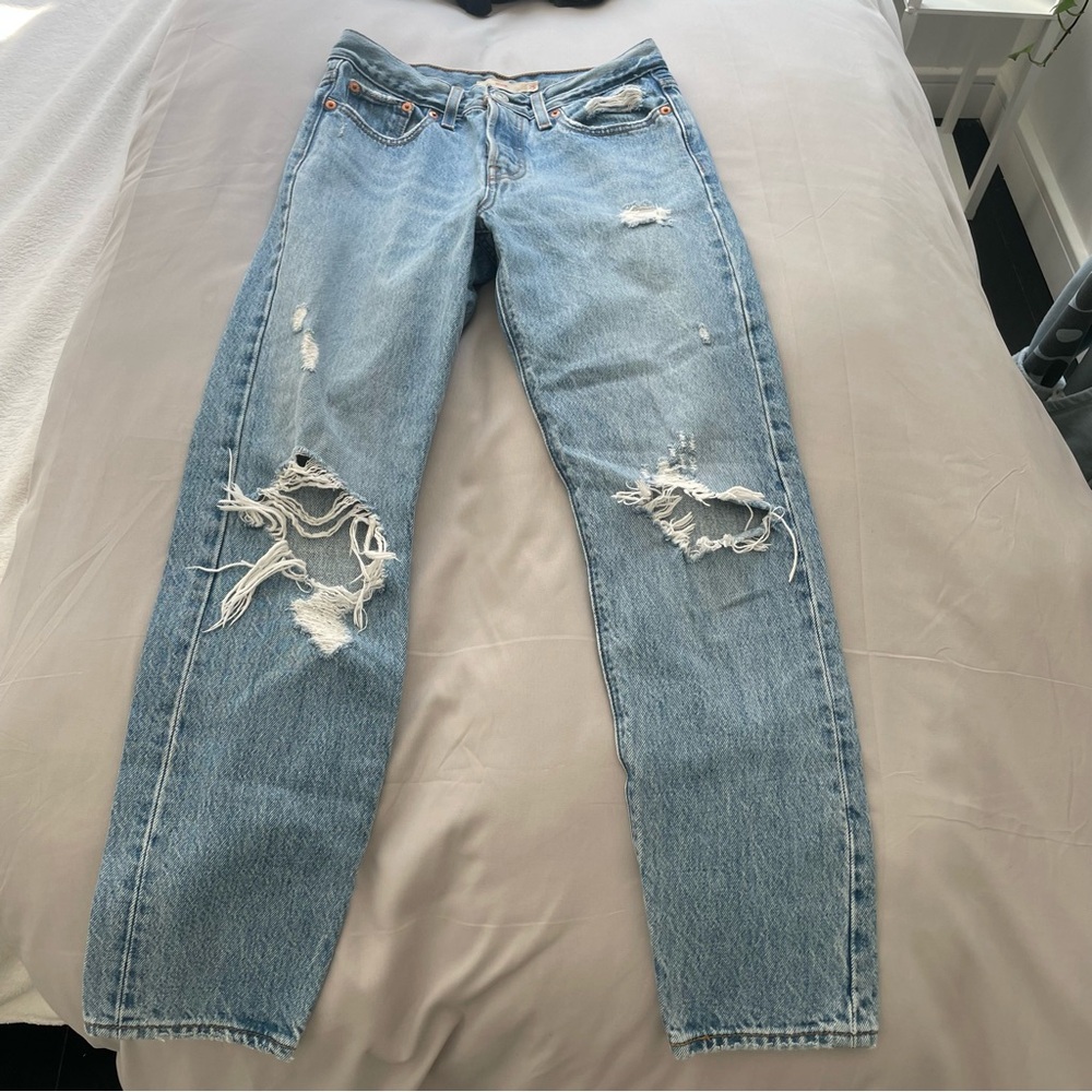 Levi’s Wedgie Distressed Blue Jeans
